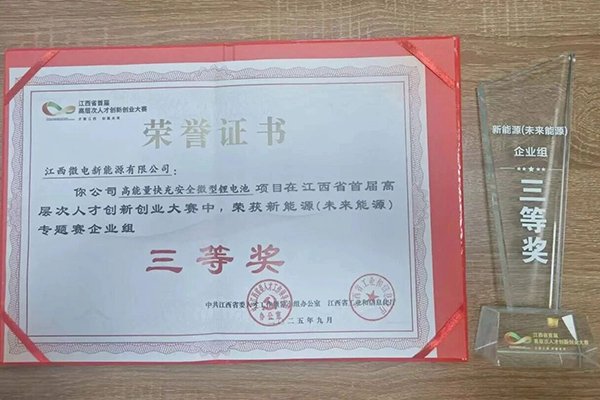 微電新能源江西分公司獲省級創(chuàng)業(yè)大賽三等獎