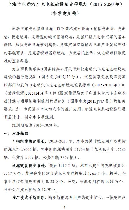 上海“十三五”充電規(guī)劃將出爐 2020年將建充電樁超21萬個