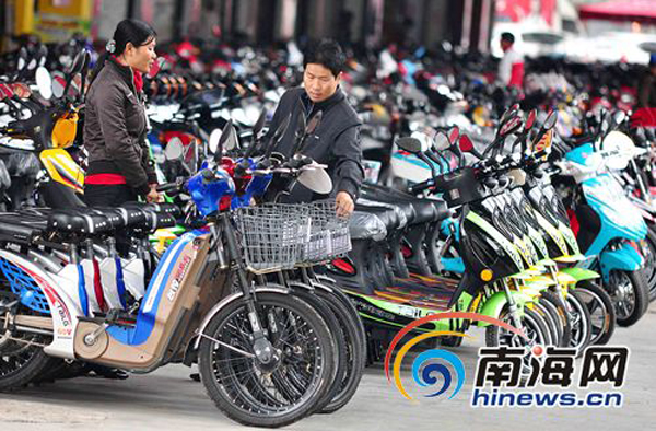 海南規(guī)定生產(chǎn)銷售不合標(biāo)準(zhǔn)電動自行車將沒收