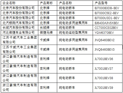 純電動轎車/乘用車 純電動轎車/乘用車