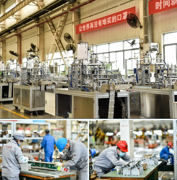 東風制造的首批口罩機下線 每臺產(chǎn)能為100只/分鐘