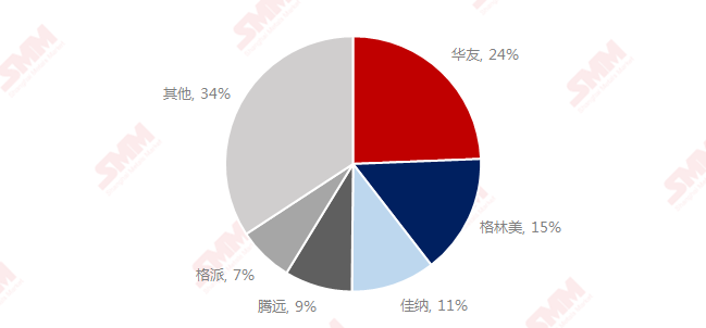 2020年H1中國硫酸鈷TOP5生產商市占率