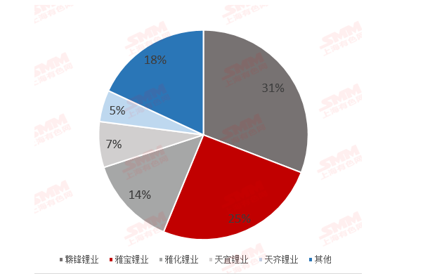 2020年中國氫氧化鋰生產企業產量排名情況