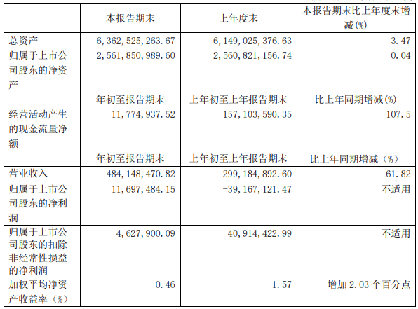 科力遠(yuǎn)2021年第一季度主要財(cái)務(wù)數(shù)據(jù)（單位/元）